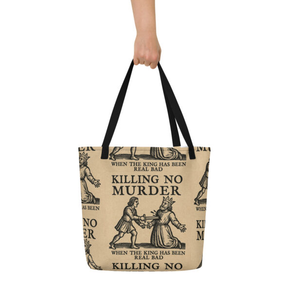 Killing No Murder All-Over Print Large Tote Bag - Image 2