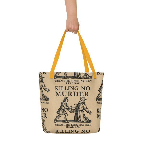 Killing No Murder All-Over Print Large Tote Bag - Image 3
