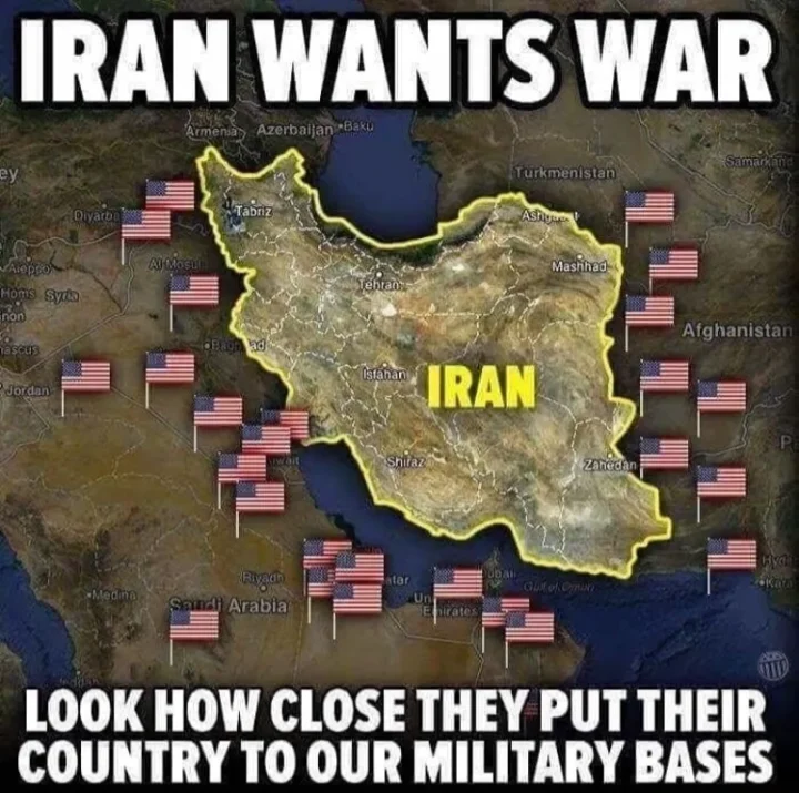 Iran Wants War, look how close they put their country to our military bases
