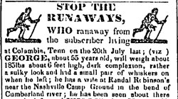 Flyer seeking to stop runaway slaves